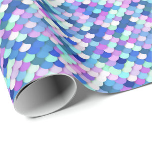"Drakenschalen" — blauw, orchidee en lavender Cadeaupapier