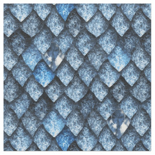 Drakenschalen/blauwe edelstenen stof
