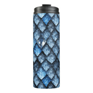 Drakenschalen/blauwe edelstenen thermosbeker