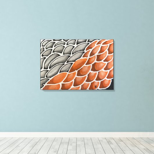 Drakenschalen Canvas Afdruk (Insitu (Houten vloer))