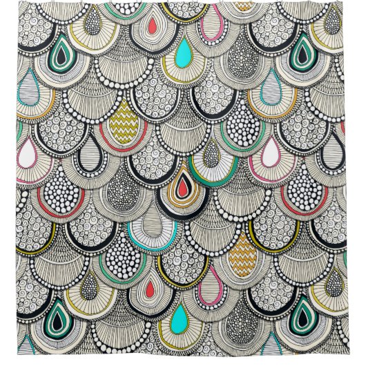 drakenschalen douchegordijn (Voorkant)