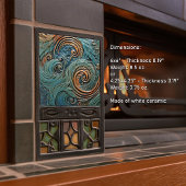 Drakenschalen Victoriaans groene organische patron Tegeltje