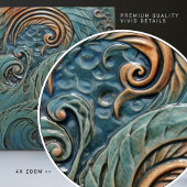 Drakenschalen Victoriaans groene organische patron Tegeltje