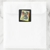 Drakenschetsmok Vierkante Sticker (Tas)