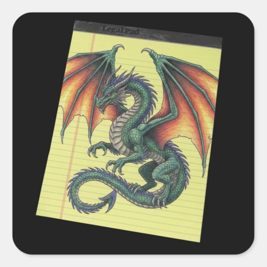 Drakenschetsmok Vierkante Sticker (Voorkant)