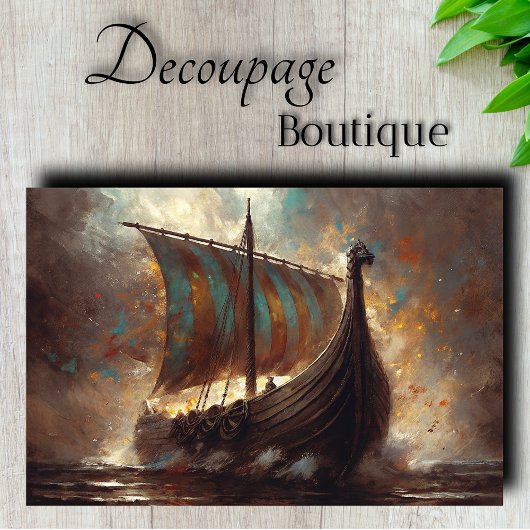 Drakenschip Reis Decoupage Tissuepapier