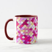"Drakenschubben" - magenta, roze en goud Mok (Links)