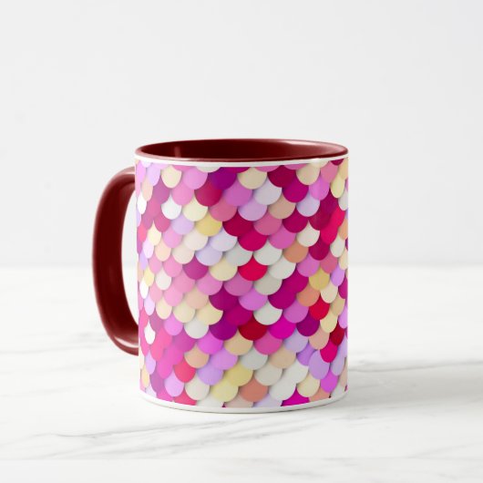 "Drakenschubben" - magenta, roze en goud Mok (Voorkant links)