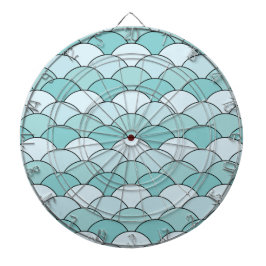 Drakenschubben, waaier, golven, Seigaiha, Blauw Dartbord