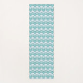 Drakenschubben, waaier, golven, Seigaiha, blauw Yogamat (Voorkant)