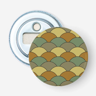 Drakenschubben, waaier, golven, Seigaiha, camoufla Button Flesopener