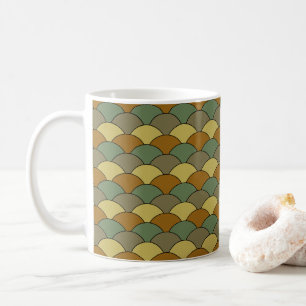 Drakenschubben, waaier, golven, Seigaiha, camoufla Koffiemok