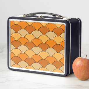 Drakenschubben, waaier, golven, Seigaiha, oranje