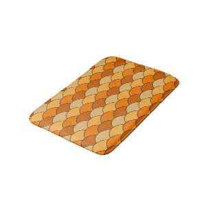 Drakenschubben, waaier, golven, Seigaiha, oranje Badmat