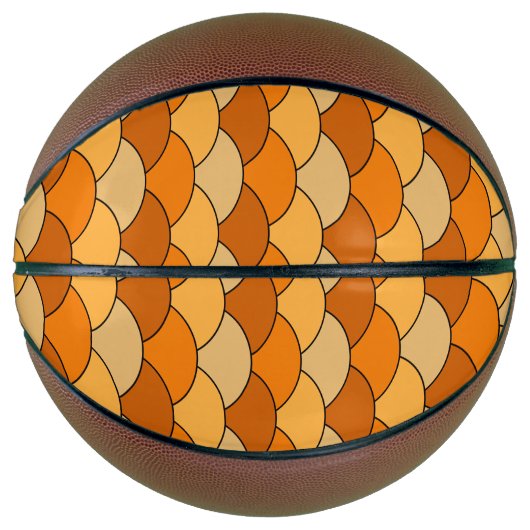 Drakenschubben, waaier, golven, Seigaiha, oranje Basketbal (Voorkant)
