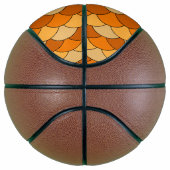 Drakenschubben, waaier, golven, Seigaiha, oranje Basketbal (Rechts)