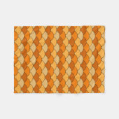 Drakenschubben, waaier, golven, Seigaiha, oranje Fleece Deken (Voorkant (Horizontaal))