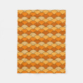Drakenschubben, waaier, golven, Seigaiha, oranje Fleece Deken (Voorkant)