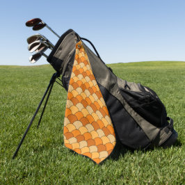 Drakenschubben, waaier, golven, Seigaiha, oranje Golfhanddoek