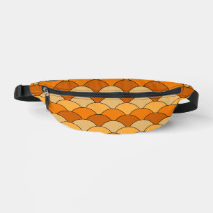 Drakenschubben, waaier, golven, Seigaiha, oranje Heuptasje