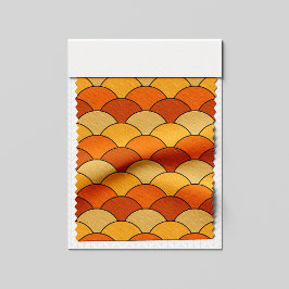 Drakenschubben, waaier, golven, Seigaiha, oranje Stof