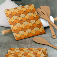 Drakenschubben, waaier, golven, Seigaiha, oranje