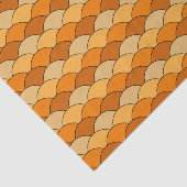 Drakenschubben, waaier, golven, Seigaiha, oranje Tissuepapier (Detail)