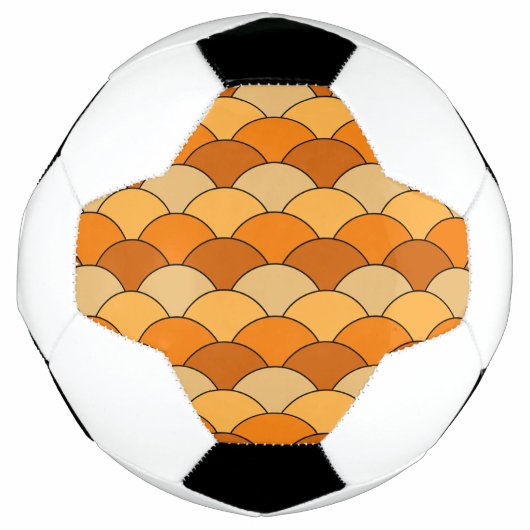 Drakenschubben, waaier, golven, Seigaiha, oranje Voetbal (Voorkant)