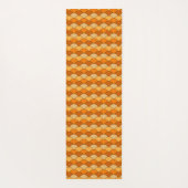 Drakenschubben, waaier, golven, Seigaiha, oranje Yogamat (Achterkant)