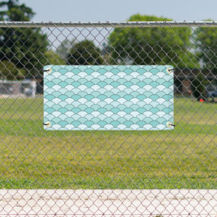 Drakenschubben, Waaiers, Golven, Seigaiha, Blauw Spandoek