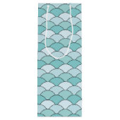 Drakenschubben, Waaiers, Golven, Seigaiha, Blauw Wijn Cadeautas (Achterkant)