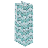 Drakenschubben, Waaiers, Golven, Seigaiha, Blauw Wijn Cadeautas (Voorkant Gekanteld)