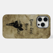  drakensilhouet embleem gepersonaliseerd iPhone hoesje (Achterkant horizontaal)