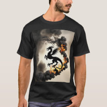 Drakensilhouet met dynamisch rook T-shirt