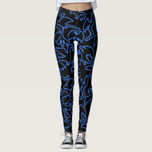 Drakensilhouet patroon 03.b Zwarte BG Leggings
