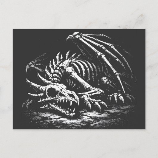 Drakenskelet — door BurnsInHell Briefkaart (Voorkant)