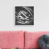 Drakenskelet — door BurnsInHell Canvas Afdruk (Insitu (Woonkamer))