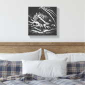 Drakenskelet — door BurnsInHell Canvas Afdruk (Insitu (Slaapkamer))