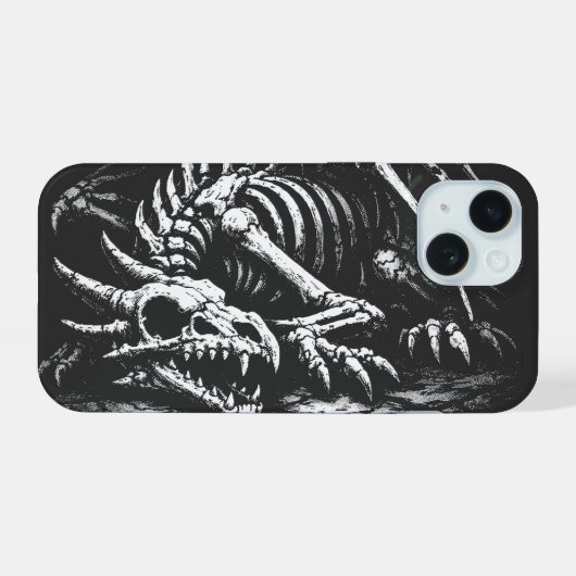 Drakenskelet — door BurnsInHell iPhone 15 Case (Achterkant horizontaal)