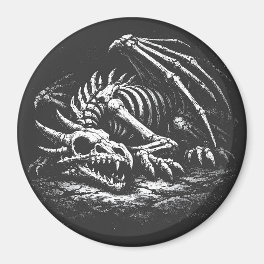 Drakenskelet — door BurnsInHell Magneet (Voorkant)