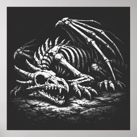 Drakenskelet — door BurnsInHell Poster (Voorkant)