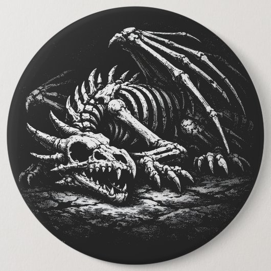 Drakenskelet — door BurnsInHell Ronde Button 6,0 Cm (Voorkant)