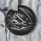 Drakenskelet — door BurnsInHell Ronde Button 6,0 Cm (In situ)