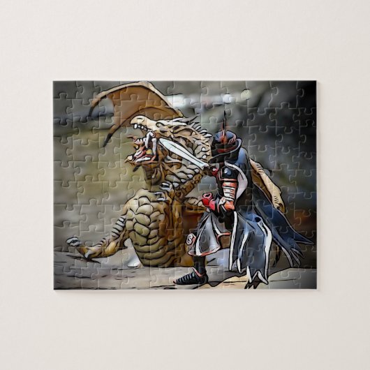 Drakenslag bij de rivier legpuzzel (Horizontaal)