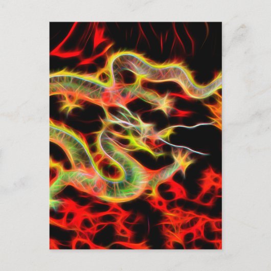 Drakenslang Vuur Lucky Energy Briefkaart (Voorkant)