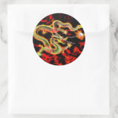 Drakenslang Vuur Lucky Energy Ronde Sticker (Tas)