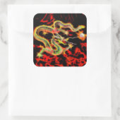 Drakenslang Vuur Lucky Energy Vierkante Sticker (Tas)