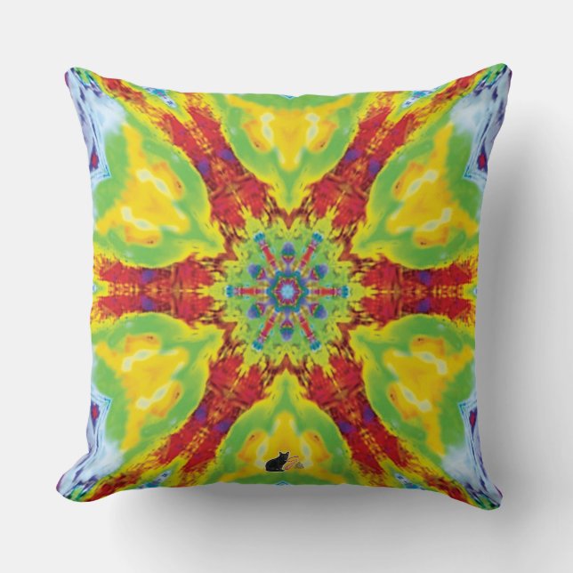 Drakensoog Kaleidoscoop Kussen (Voorkant)