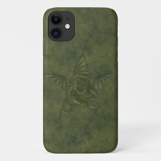Drakenster - Afbeelding met ingegraveerd groen led Case-Mate iPhone Case (Achterkant)