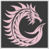 Drakenstijl Letter C, Drakendalfabet, Monogram Sticker (Voorkant)